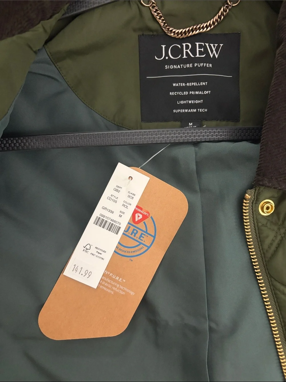 J. Crew sleeveless quilted